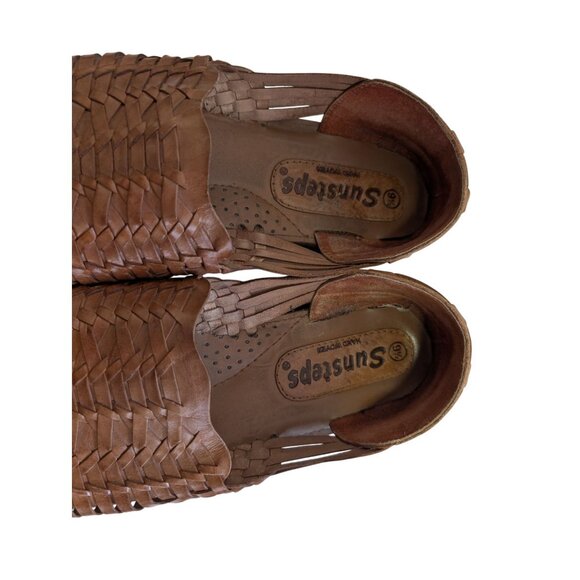 Sunsteps Hand-Woven Leather Huarache Sandals Brown Mens Size 9.5 - Picture 10 of 10